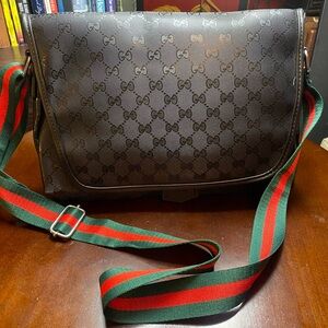 Black and Brown Unisex Messenger Bag